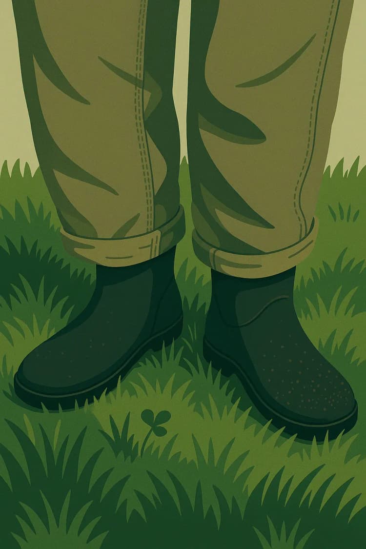 man applies lying on the grass