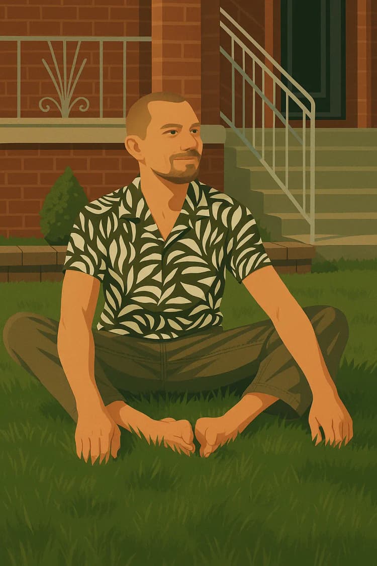 man sitting on the grass